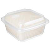 221143125/01 Контейнер квадратный с вкладышем и крышкой 'Bergamo' 2.2л (светло-бежевый)