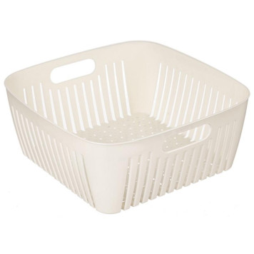 221143125/01 Контейнер квадратный с вкладышем и крышкой 'Bergamo' 2.2л (светло-бежевый)-1