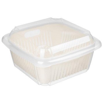 221143125/01 Контейнер квадратный с вкладышем и крышкой 'Bergamo' 2.2л (светло-бежевый)