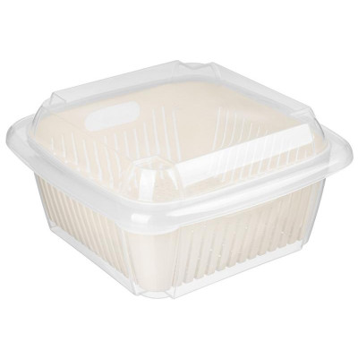 221143125/01 Контейнер квадратный с вкладышем и крышкой 'Bergamo' 2.2л (светло-бежевый)