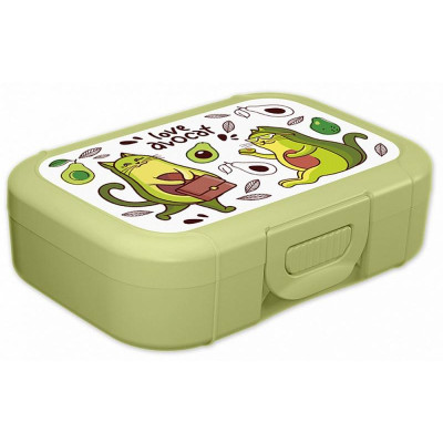 221180820/04 Ланч-бокс 0.85л с декором (салатовый)