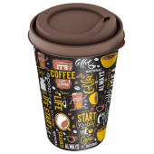 222101427/01 Стакан 'IZI-GO' с крышкой 420мл с декором (бежевый)