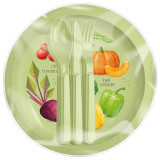 222123320/04 Набор для пикника с декором, 12 предметов на 3 персоны (салатовый)