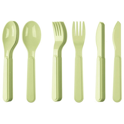 222123320/04 Набор для пикника с декором, 12 предметов на 3 персоны (салатовый)-1