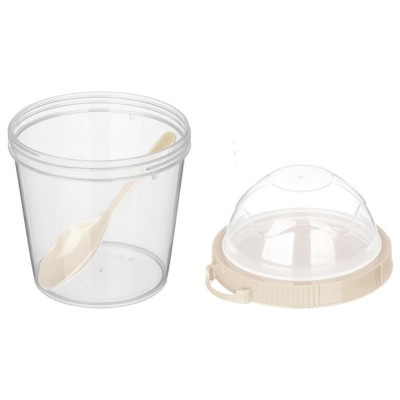 222124125/01 Контейнер 'IZI-GO' для завтрака 450мл с ложкой (светло-бежевый)-3