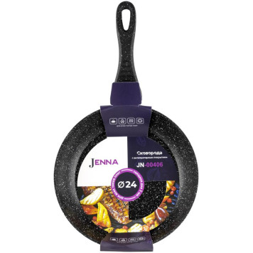 Сковорода с антипригарным покрытием JENNA JN-00406 (24см, б/крышки)
