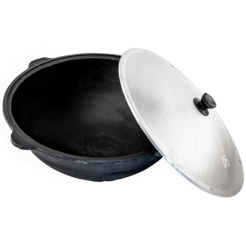 Казан чугунный с крышкой JENNA JN-00416 12л (плоское дно)-1