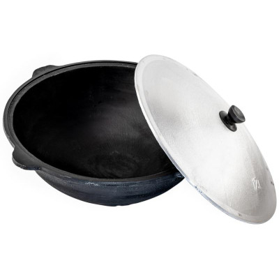 Казан чугунный с крышкой JENNA JN-00416 12л (плоское дно)-1