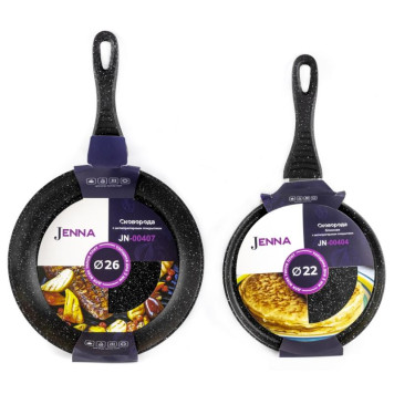 Комплект из двух сковород Сковорода блинная JENNA JN-00404 22см + Сковорода JENNA JN-00407 26см