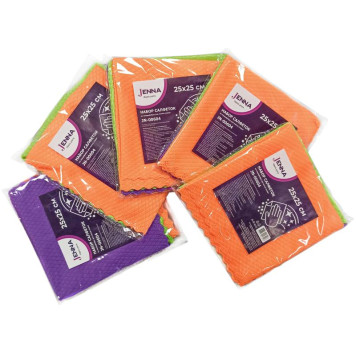 Набор салфеток из микрофибры для мытья стекол JENNA JN-00619 (JN-00604х5шт)