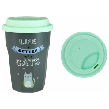 Кружка 360мл с крышкой Любимый кот, вид 1 ZPX21903/1