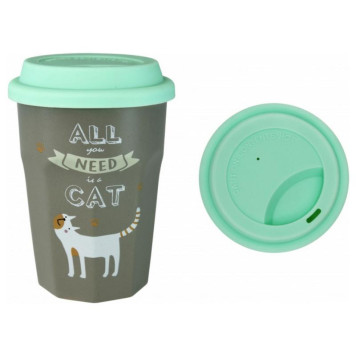 Кружка 360мл с крышкой Любимый кот, вид 4 ZPX21903/4