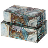 Набор шкатулок из 2-х шт коллекция "МРАМОР" 21*12**6,5 см / 23*15*8,5 см LEFARD 06-341