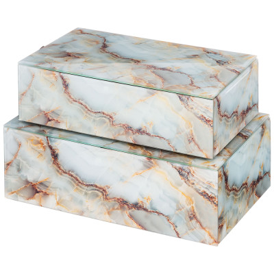 Набор шкатулок из 2-х шт коллекция "МРАМОР" 21*12**6,5 см / 23*15*8,5 см LEFARD 06-342