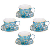 Чайный набор "ЦВЕТУЩИЙ МИНДАЛЬ" (в. ван гог) на 4 пер. 8 пр. 250 мл (кор=8наб.) LEFARD 104-1020