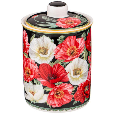 Банка с крышкой "МАКИ" 14,5*10,5 см 750 мл черная (кор=24шт.) LEFARD 104-781