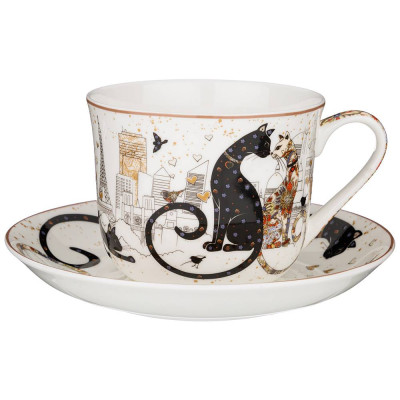 Чайная пара "ПАРИЖСКИЕ КОТЫ" 500 мл (кор=18наб.) LEFARD 104-830