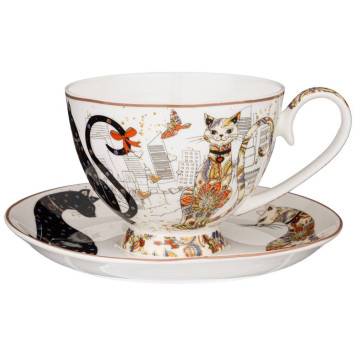 Чайный набор "ПАРИЖСКИЕ КОТЫ" на 2 пер. 4 пр. 250 мл (кор=18наб.) LEFARD 104-831-1