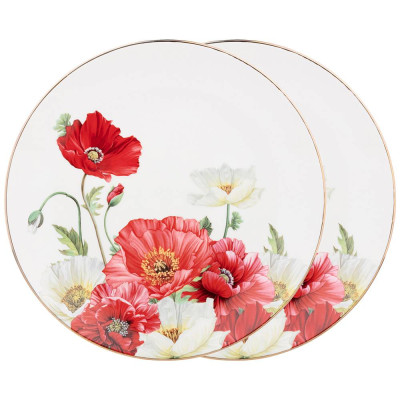 Набор тарелок обеденных "МАКИ" 2 шт. 25,5 см (кор=18наб.) LEFARD 104-881