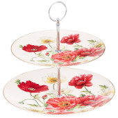 Блюдо двухъярусное "МАКИ" 20,5 / 27 см (кор=18шт.) LEFARD 104-883