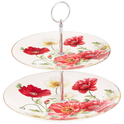 Блюдо двухъярусное "МАКИ" 20,5 / 27 см (кор=18шт.) LEFARD 104-883