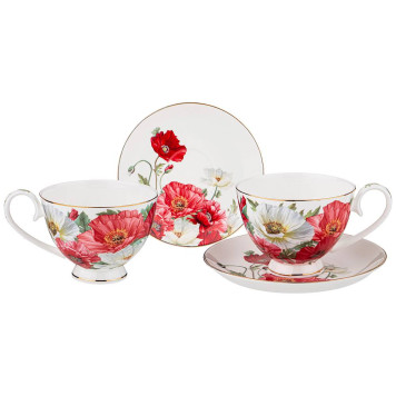 Чайный набор "МАКИ" 4 пр. на 2 пер. 250 мл (кор=18наб.) LEFARD 104-892