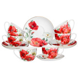 Чайный набор "МАКИ" на 6 пер. 12 пр. 330 мл (кор=6наб.) LEFARD 104-922