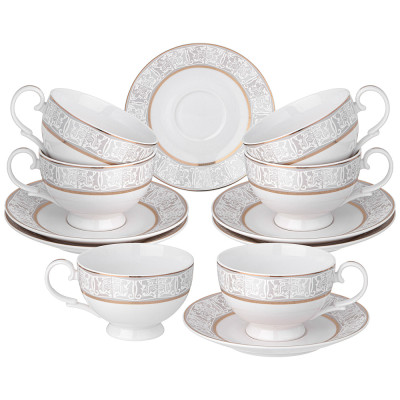 Чайный набор " СВАДЕБНЫЙ" на 6 пер. 12 пр. 300 мл (кор=6наб.) LEFARD 115-370