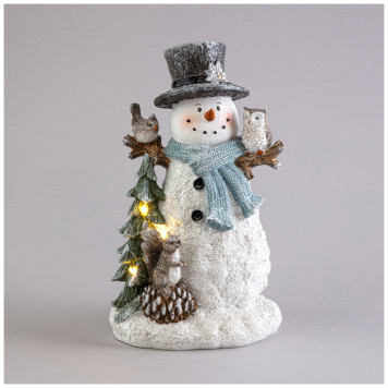 Статуэтка "СНЕГОВИК" с led-подсветкой 14х12х23 см LEFARD 121-113-2