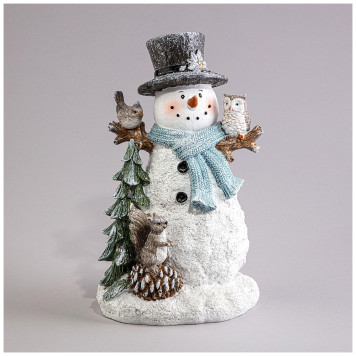 Статуэтка "СНЕГОВИК" с led-подсветкой 14х12х23 см LEFARD 121-113