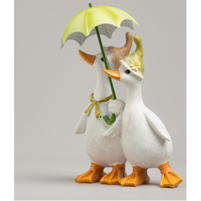 Статуэтка "УТОЧКИ ПОД ЗОНТИКОМ" 15х10х21,5 см LEFARD 121-161-1