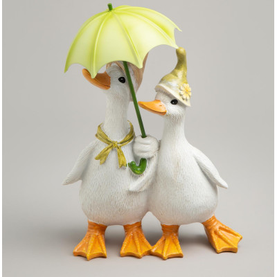 Статуэтка "УТОЧКИ ПОД ЗОНТИКОМ" 15х10х21,5 см LEFARD 121-161-4