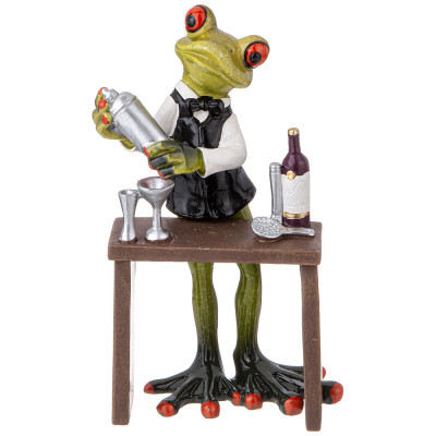 Фигурка декоративная " ЛЯГУШКА-БАРМЕН" 9, 5х6, 5х16, 2 см LEFARD 146-2107