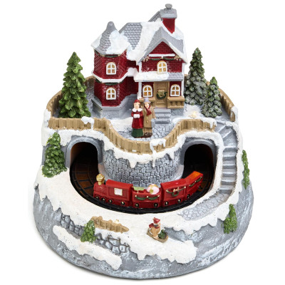 Музыкальная статуэтка "ЗАГОРОДНЫЙ ДОМИК" с led-подсветкой 19,5х19,5х17,5 см LEFARD 146-2228-1