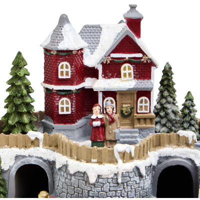 Музыкальная статуэтка "ЗАГОРОДНЫЙ ДОМИК" с led-подсветкой 19,5х19,5х17,5 см LEFARD 146-2228-5