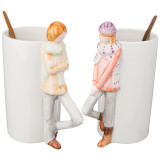 Набор кружек из 2 шт. " ВЛЮБЛЕННЫЕ" 450 мл. с ложками (кор=24наб.) LEFARD 149-657