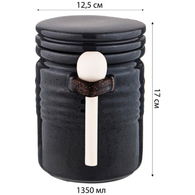 Банка для сыпучих продуктов коллекция "RIVIERA" 1350 мл 13*17,5 см LEFARD 155-671-1