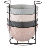 Набор салатников из 4 шт. на метал-ой подставке коллекция "PASTEL" 15*7,5 см, 700мл LEFARD 155-730