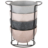 Набор салатников из 4 шт. на метал-ой подставке коллекция "PASTEL" 11*4,5 см, 330мл LEFARD 155-731