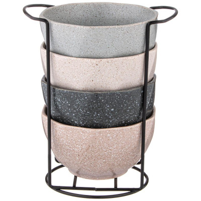 Набор салатников из 4 шт. на метал-ой подставке коллекция "PASTEL" 11*4,5 см, 330мл LEFARD 155-731