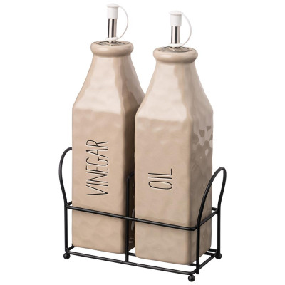 Набор емкостей для масла и уксуса из 2 пр. коллекция "CRUMPLED" 400 мл 6,5х6,5х24,5 см LEFARD 157-235