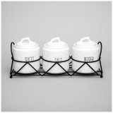 Набор банок для сыпучих продуктов коллекция "KITCHEN" на подставке 3 шт. 9*11 см LEFARD 157-242