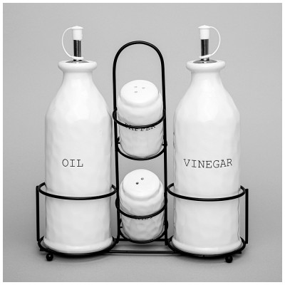 Набор емкостей для масла/уксуса и специй коллекция "KITCHEN" на подставке 5 пр. 8*20,5 см / 5*8 см LEFARD 157-243