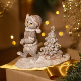 Статуэтка "КОТИК С ЕЛОЧКОЙ" 13х5,5х11,5 см LEFARD 162-1286