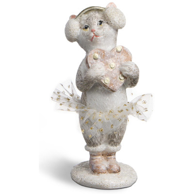 Статуэтка "КОШЕЧКА С СЕРДЦЕМ" 5,5х5х12 см LEFARD 162-1287-2