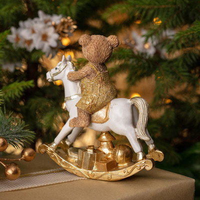 Статуэтка "МИШКА НА КОНЕ-КАЧАЛКЕ" 13х6х15 см LEFARD 162-1304-1
