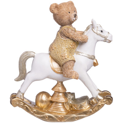 Статуэтка "МИШКА НА КОНЕ-КАЧАЛКЕ" 13х6х15 см LEFARD 162-1304-3