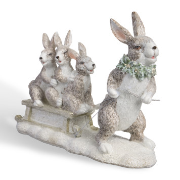 Статуэтка "КРОЛЬЧИХА С КРОЛЬЧАТАМИ" 24х8х16,5 см LEFARD 162-1319-2