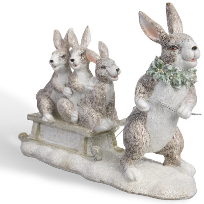 Статуэтка "КРОЛЬЧИХА С КРОЛЬЧАТАМИ" 24х8х16,5 см LEFARD 162-1319-2