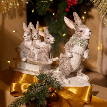 Статуэтка "КРОЛЬЧИХА С КРОЛЬЧАТАМИ" 24х8х16,5 см LEFARD 162-1319